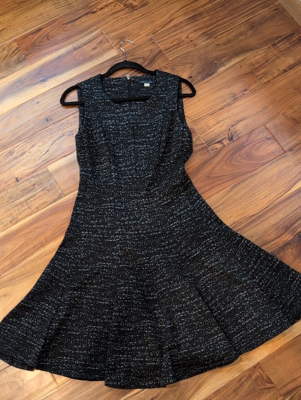 Tommy Hilfiger Black and White Flecked Fit-and-Flare  Dress
